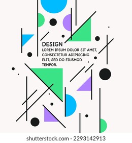 Moderne geometrische Zusammensetzung verschiedener Formen. Illustration für Design. Abstrakter Hintergrund in den Trendgrafiken.