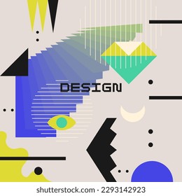 Composición geométrica moderna de varias formas. Ilustración para el diseño. Resumen de fondo en los gráficos de tendencia.