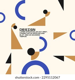 Modern geometric composition of various shapes. Illustration for design. Abstract background in the stylish graphics.