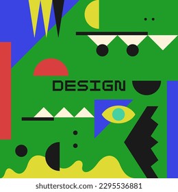 Modern geometric composition of various shapes. Illustration for design. Abstract background in the trend graphics.