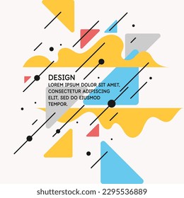 Modern geometric composition of various shapes. Illustration for design. Abstract background in the trend graphics.