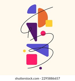 Modern geometric composition of various shapes. Illustration for design. Abstract background in the trend chart.