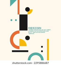 Composición geométrica moderna de varias formas. Ilustración para el diseño. Resumen del fondo en los gráficos elegantes.