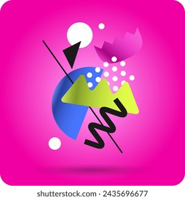 Composición geométrica moderna de varias formas. Ilustración para diseño. Fondo abstracto en el gráfico de tendencias.