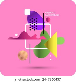 Modern geometric composition of various shapes. Illustration for design. Abstract background in the trend chart. A stylish template for further creativity.