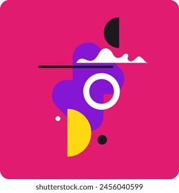 Modern geometric composition of various shapes. Illustration for design. Abstract background in the trend chart. A stylish template for further creativity.