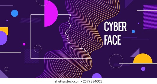 Modern geometric composition of various shapes. Illustration for design. Background in the trend chart.