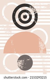 Modern geometric compositions and shapes. Abstract modern background. Backgrounds with geometric shapes. Boho-style wall decor. Minimalism.