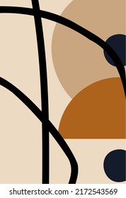 Moderne geometrische Kompositionen und Formen. Abstrakter, moderner Hintergrund. Hintergründe mit geometrischen Formen. Die Wanddekoration im Boho-Stil. Minimalismus.