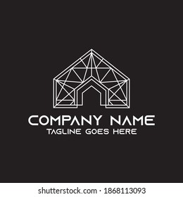 Casa con forma de logotipo de construcción geométrica moderno
