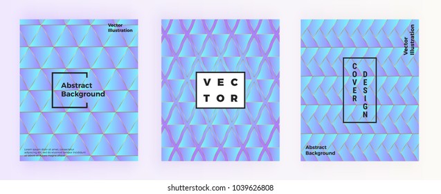 Modern geometric cover design. Geometry elements, triangles bright blue gradients shapes. Template for design invitation, cards, banners, brochures, placards, party, flyers 
