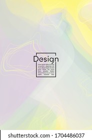 Modern Geometric Cover Design with Gradient and Abstract Lines, Figures for your Business.  Coverage Fluid Rainbow Poster Design, Gradient Effect for Dj Party.