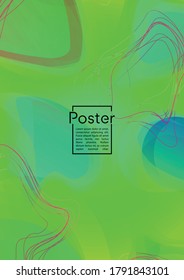 Diseño de portada geométrica moderna con líneas de gradiente y abstracto, figuras para su negocio.  Afiche de diseño de afiches de arco iris fluido, efecto gradiente para la fiesta disco.