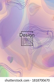 Modern Geometric Cover Design with Gradient and Abstract Lines, Figures for your Business.  Booklet Fluid Rainbow Poster Design, Gradient Effect for Event.