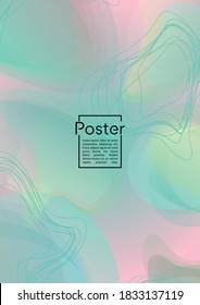 Modern Geometric Cover Design with Gradient and Abstract Lines, Figures for your Business.  Layout Fluid Rainbow Poster Design, Gradient Effect for Performance.