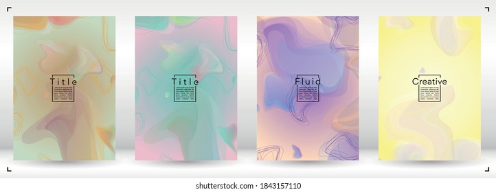 Modern Geometric Cover Design with Gradient and Abstract Lines, Figures for your Business.  Poster Fluid Rainbow Poster Design, Gradient Effect for Branding.