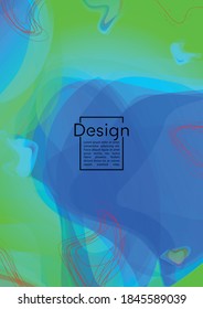 Modern Geometric Cover Design with Gradient and Abstract Lines, Figures for your Business.  Template Fluid Rainbow Poster Design, Gradient Effect for Identity.