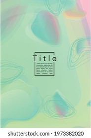 Modern Geometric Cover Design with Gradient and Abstract Lines, Figures for your Business.  Cover Fluid Rainbow Poster Design, Gradient Effect for Music Festival.