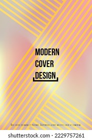 Modern Geometric Cover Design with Gradient and Abstract Lines, Figures for your Business. Mockup Fluid Rainbow Poster Design, Gradient Effect for Annual Report.