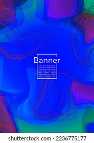 Modern Geometric Cover Design with Gradient and Abstract Lines, Figures for your Business.  Booklet Fluid Rainbow Poster Design, Gradient Effect for Annual Report.