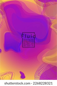 Modern Geometric Cover Design with Gradient and Abstract Lines, Figures for your Business.  Mockup Fluid Rainbow Poster Design, Gradient Effect for Identity.