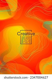 Modern Geometric Cover Design with Gradient and Abstract Lines, Figures for your Business.  Catalog Fluid Rainbow Poster Design, Gradient Effect for Music Festival.