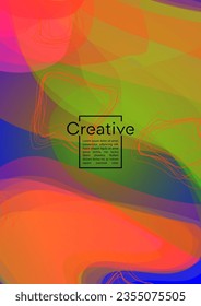 Diseño de portada geométrica moderna con líneas de gradiente y abstracto, figuras para su negocio.  Diseño de afiches de arco iris con fluido de página, efecto degradado para la identidad.