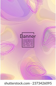 Modern Geometric Cover Design with Gradient and Abstract Lines, Figures for your Business.  Placard Fluid Rainbow Poster Design, Gradient Effect for Music Festival.