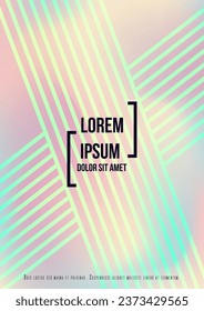 Modern Geometric Cover Design with Gradient and Abstract Lines, Figures for your Business. Placard Fluid Rainbow Poster Design, Gradient Effect for Music Festival.