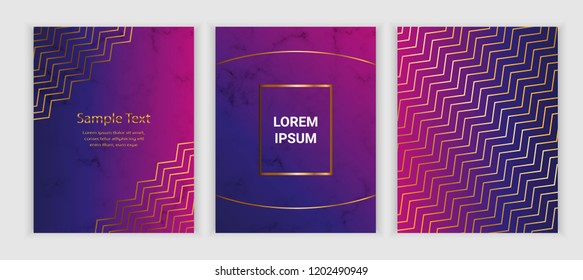 Modern geometric covers with  on the marble texture, fluid elements. Trendy colorful design with lines. Background for banner, poster, flyer, card, placard, party, invite.