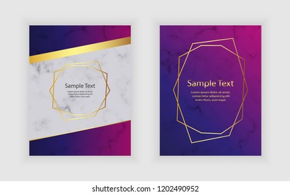 Modern geometric covers with  on the marble texture, fluid elements. Trendy colorful design with lines. Background for banner, poster, flyer, card, placard, party, invite.