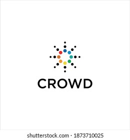Tecnología moderna de multitudes geométricas con diseño de logotipos abstractos