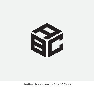 Modern Geometric Cube Monogram Logo Design, "ABC" hexagon cubic alphabet letter vector geometric font Logo for design. Initial three letters template logo. Vector Illustration