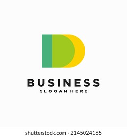 Modern Geometric D Initial Logo Designs Konzept Vektor, Business Initial Letter Logo