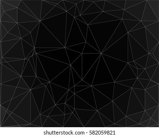 Modern and geometric dark background in low poly style with thin white lines