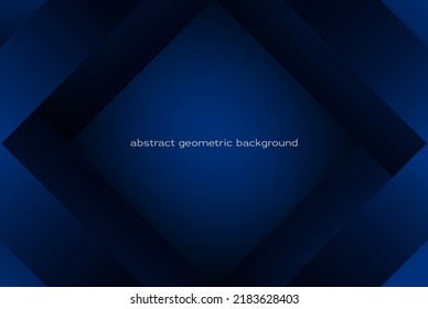 Modern geometric dark blue background. Abstract dark blue shapes background.