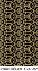 modern geometric design. abstract shape cube. vector illustration. gold on black