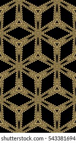 modern geometric design. abstract shape cube. vector illustration. gold on black