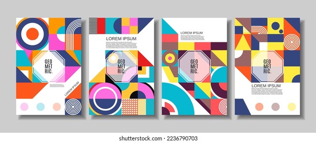 Modern Geometric Design Abstract Shapes With Vibrant and Dynamic Color Composition