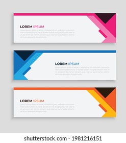 Diseño geométrico y moderno de elementos de plantilla web de banner.Resumen de vectores, fondo de banner promocional, banner web creativo.