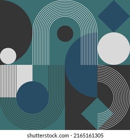 modern geometric design with circles and lines