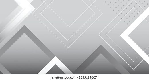 Diseño geométrico moderno con superposición de Formas grises y blancas, creando una estética dinámica y minimalista.
