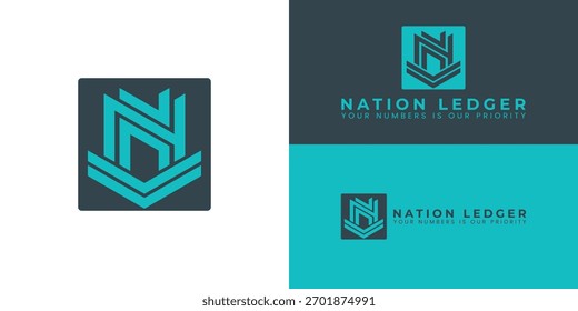 The modern geometric design with an interlocking NV shape suggests stability and balance. The downward arrow, also known as a chevron, symbolizes integrity in bookkeeping.