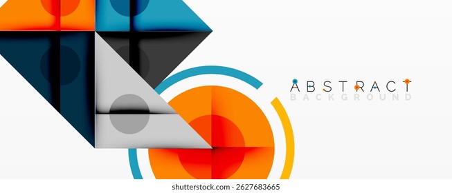 Diseño geométrico moderno. Las Formas superpuestas y los colores vibrantes crean una composición dinámica. Líneas limpias, estética minimalista.
