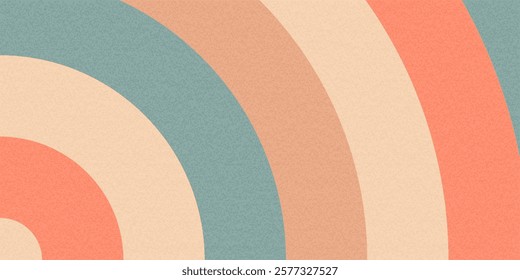 Modern geometric design striped background. Abstract curved shapes in pastel colors. Grainy texture. Minimal template for poster, banner, header, social media, ads, cover, web design