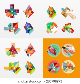 Modelos modernos de design geométrico para diagramas universais, banners de apresentação, opções de número e layouts de fluxo de trabalho. Ilustração vetorial