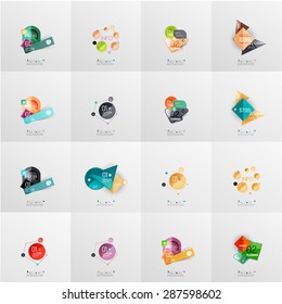Modern geometric design temlates for universal diagrams, presentation banners, number options and workflow layouts. Vector illustration