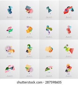 Modern geometric design temlates for universal diagrams, presentation banners, number options and workflow layouts. Vector illustration