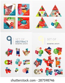 Modernos temlates de diseño geométrico para diagramas universales, banners de presentación, opciones de número y diseños de flujo de trabajo. Ilustración del vector