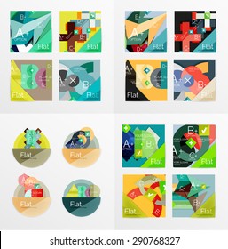 Modern geometric design temlates for universal diagrams, presentation banners, number options and workflow layouts. Vector illustration